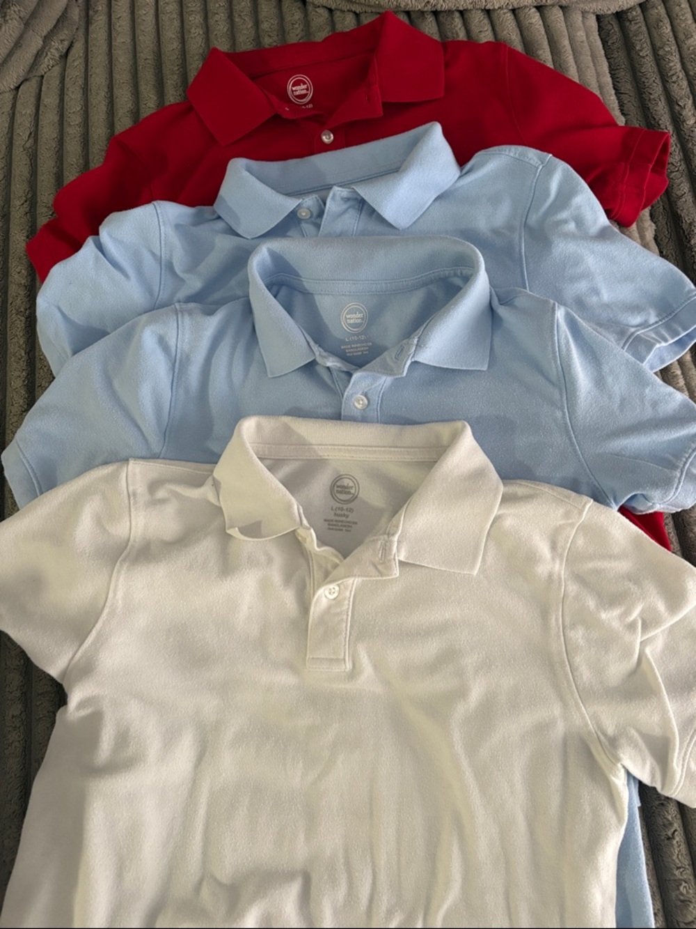 Cat & Jack Boys Polo Pack - Red, Light Blue & White